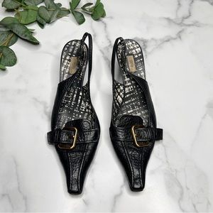 Vintage Prada Leather Slingback Kitten Heel